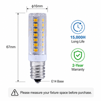 Ampoule LED résidentielle en céramique E14 à économie d'énergie, 45 LED, sans scintillement, pilote IC, Ra>80, 5W, 540LM, AC220-240V