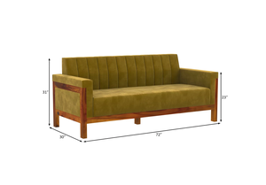 Ensemble de canapés en bois Premium Jodhpuri Woods Letion 3+1+1 places, structure en bois massif robuste, design élégant, sièges confortables - Product Image 3