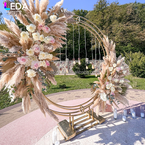 LEDA Wedding Decoration Custom Gold Metal Artificial Reed <b>Backdrop</b> <b>Stand</b> for Wedding Background Decoration - Product Image 3