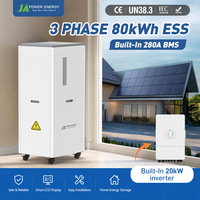 Système de stockage d'énergie pour toute la maison de 80 kWh, JApower 20 kW triphasé tout-en-un hybride ESS avec onduleur hybride Deye intégré