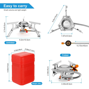 Mini cuisinière à <span class=keywords><strong>gaz</strong></span> portable à double usage Brûleur automatique de cuisson en plein air <span class=keywords><strong>Camping</strong></span> Voyage Kérosène <span class=keywords><strong>Propane</strong></span> Cassette de cuisine - Product Image 3