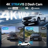 Caméra embarquée AI 4K avant et arrière avec WiFi, GPS, ADAS, assistance au conducteur, vision nocturne Sony 678, capteur G, enregistrement en boucle pour voitures