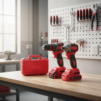 Perceuse et visseuse à chocs sans balais 20V au lithium-ion personnalisables OEM – 2 machines en 1 – Kits d'outils