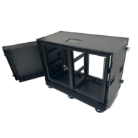 Flight case double rack en aluminium sur mesure avec 6 roues, armoire hydraulique pour montage en rack, pour mélangeurs audio, amplificateurs et enceintes