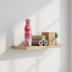 Abstract Pink Art Printed Copper <b>Bottle</b> 1000ml Jointless Leakproof Sports <b>Flask</b> For Wellness Gym Office Drinkware - Product Image 2