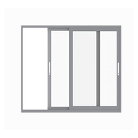 2025 ventana corredera moderna de vidrio templado de doble capa a prueba de viento aleación de aluminio a prueba de mosquitos Horizontal para sala de estar
