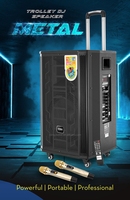 CM-1502 Enceinte PA sur chariot en bois de 15 pouces avec roues universelles, haute puissance, pour karaoké extérieur, vente en gros OEM ODM