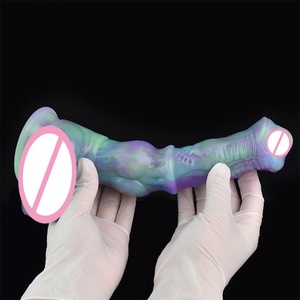 YOCY Dildo de Larga Duración Color Loto, Dildo Monstruoso con Nudo Grande, Dildos de Silicona Líquida con Forma de Pene Animal, Plug Anal, Juguetes Sexuales Vaginales para Mujeres - Product Image 4