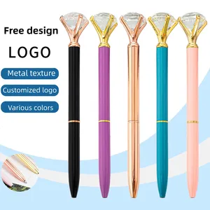 قلم كروي مرصع بالماس كبير مخصص للترويج قلم كروي من الورد مع شعار مخصص