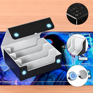   Boîte de rangement personnalisée en cuir PU pour 1800+ cartes de jeu familial avec fenêtre, pour Commander Yugioh TCG - Étanche et écologique - Product Image 1