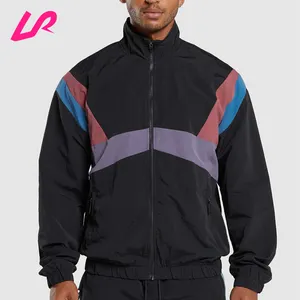 Custom Plus Size Men Nylon Windbreaker Windproof Running Sports Outdoor Zip Side Pockets Zipper Track Jacket