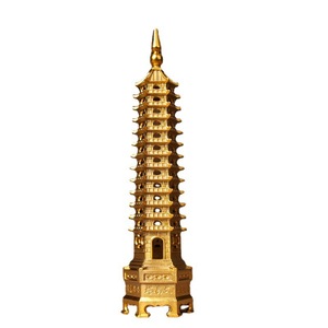 Ornement de pagode Wenchang en cuivre pur, à neuf ou treize étages, symbolisant le succès aux examens, parfait pour le salon ou - Product Image 5
