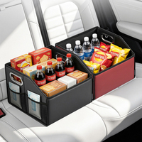 Organisateur de coffre de voiture familial en cuir Nappa pliable, boîte de rangement avec séparateur, poignée en métal robuste, grande taille, pour BMW Toyota Honda