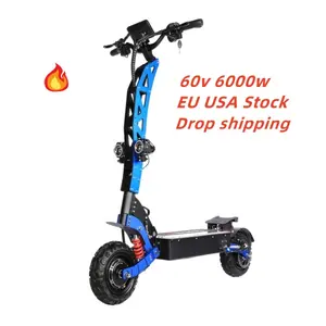 EU USA potente magazzino 60v 35ah lungo raggio adulto 11 pollici offroad pieghevole 6000w scooter elettrico