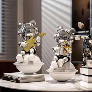 Scultura in Resina di Violinista Astronauta, Decorazione per Ingresso |   Decorazione per la Casa di Lusso Dipinta a Mano per Corridoio, Regalo di Compleanno Perfetto per - Product Image 3