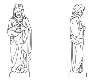 Traditional Handmade American White Marble Jesus Sacred Heart <b>Statue</b> 1 Year Warranty Tall 36" for Church Garden & Cemetery Use - Product Image 6