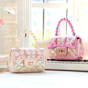 <span class=keywords><strong>Borsa</strong></span> a Tracolla Colorata a Forma di Farfalla per Ragazze, Design in Stile Occidentale, Materiale PU, Chiusura con Gancio, Tracolla a Catena, Traspirante - Product Image 2