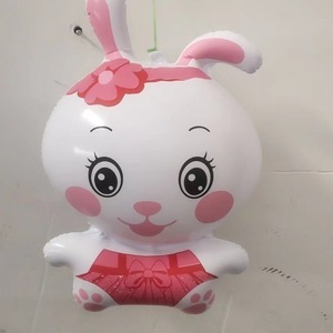 ของเล่นกระต่ายสีขาวเป่าลม พีวีซี บอลลูนรูปสัตว์สำหรับเด็กผู้หญิง อายุ 2 ถึง 4 ปี - Product Image 1