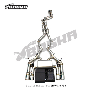 Sistema de Escape Boska con Silenciador Catback de Tubos OEM SUS304 para BMW M3 F80 M4 F82 3.0T 2014-2019 con Tubo Z y Tubo Central de Igual Longitud - Product Image 6