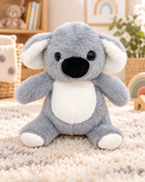 Peluche Koala Personnalisée, Adorable Animal en Peluche Gris avec Logo Brodé, Cadeau Personnalisé pour Bébé, OEM ODM