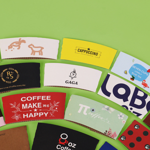 Manchon personnalisé en <span class=keywords><strong>carton</strong></span> ondulé naturel brun, blanc, noir, doré pour <span class=keywords><strong>gobelets</strong></span> en papier à boissons chaudes ou froides - Product Image 5