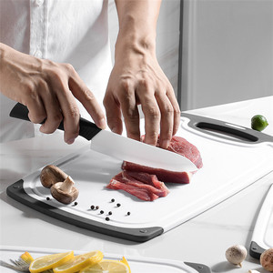 Bpa miễn phí nhựa không trượt màu đen đa năng 3 mảnh thiết lập chỉ mục nhà bếp nhựa thớt với rãnh - Product Image 6