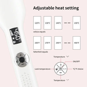 12 niveaux de chauffage peuvent pivoter pendant <span class=keywords><strong>90</strong></span> secondes zone de chauffage rapide Écran LCD Fer à lisser électrique professionnel sec et humide - Product Image 4