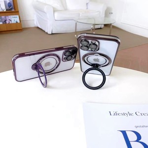 360 Degree Rotating Ring Holder For Apple IPhone Desk Stand With Back Sticker In Dark Purple Pink Green White Black Light Purple - Product Image 2