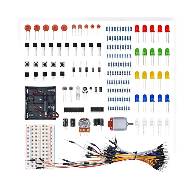 Electronic Universal Parts Kit Breadboard LED Cable Resistor Potentiometer Capacitance for Arduinos Kit Standard Sealed Packing