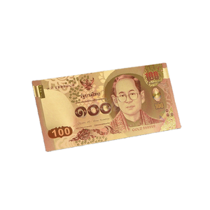 ขายส่ง<span class=keywords><strong>ธนบัตร</strong></span>ที่ระลึกเคลือบทองคำไทย <span class=keywords><strong>100</strong></span> บาต แบบพิมพ์ดิจิทัลสองด้าน PET สีสันสดใส ผลิตตามสั่ง ยี่ห้อเคลิน - Product Image 1