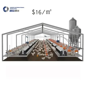 現代プレハブ鉄骨構造鶏養鶏場農業デザインハウス1000卵鶏小屋価格小屋販売