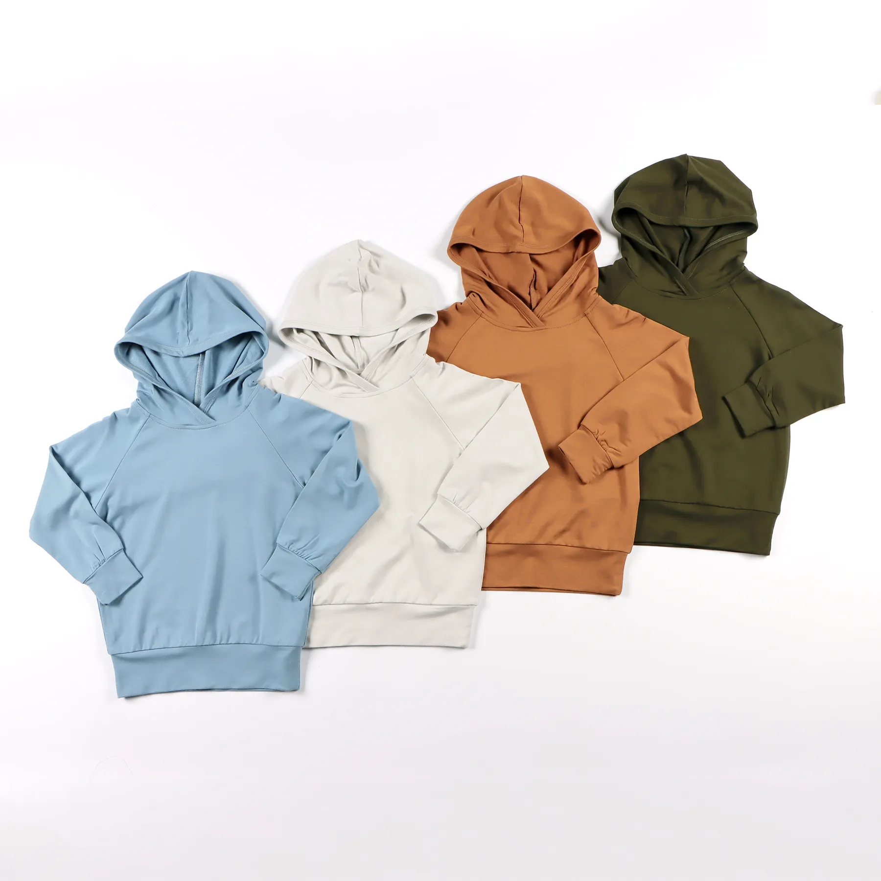 Custom Logo Baby Hoodies Sweatshirts Crew Neck Terry Cotton And Bamboo Plainkids Hoodies Sets