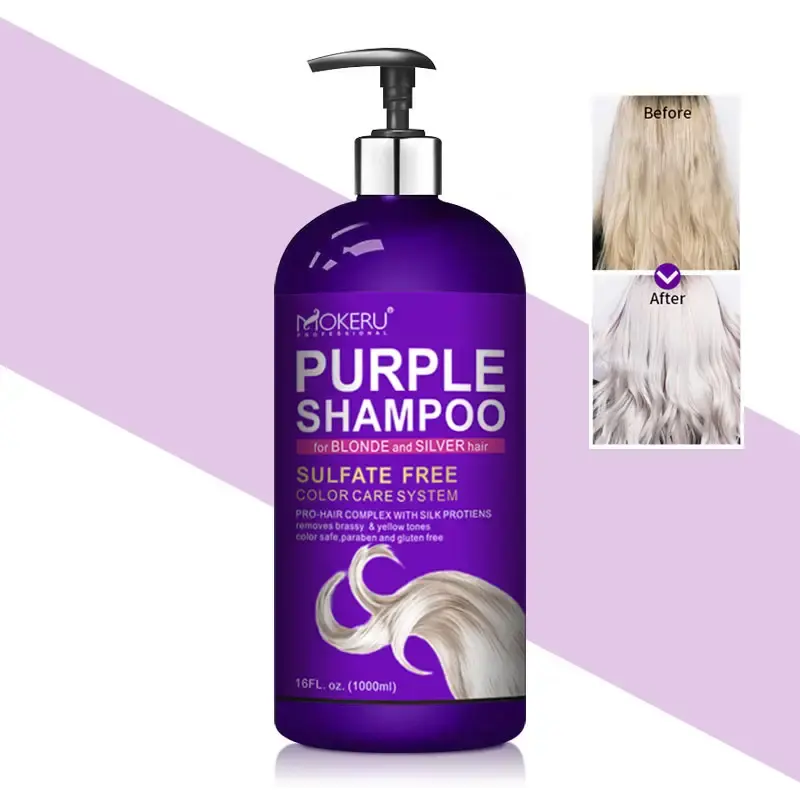 MOKERU Home Treatment Anti- Brassy Purple Shampoo for blonde hair protect hair color retain last longer no side effect