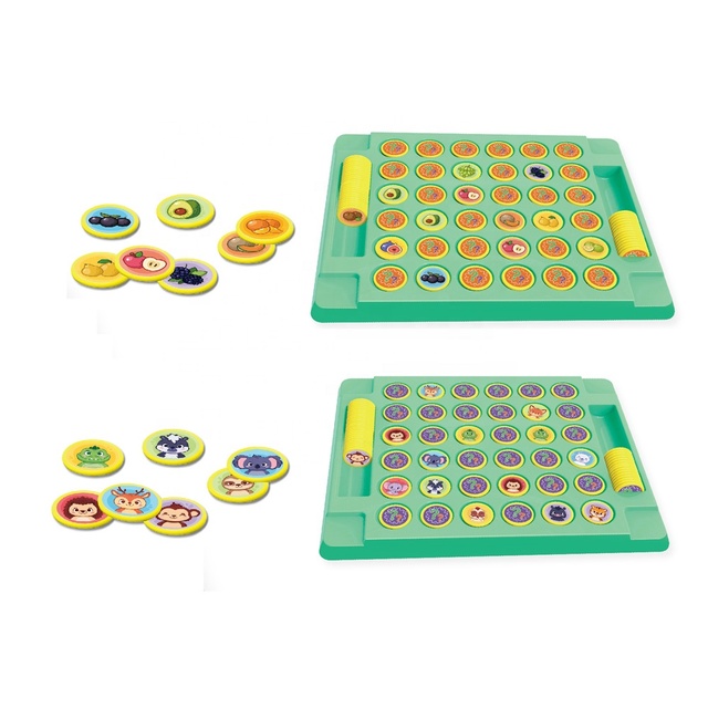 Flipping Chess Match Game Cognitive Memory Matching Board Game Kids and Adults Educational Animal & Fruit Flip Pair Puzzle Game