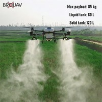 Vente en gros de drones pulvérisateurs agricoles BROUAV 80L 100L 120L grande capacité, similaires aux Agras T100 T70