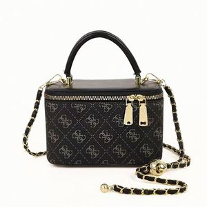 Vintage Monogram Pattern Mini Fashion Lady Waterproof Lightweight Portable Handbag with Zippered Crossbody <b>Strap</b> - Product Image 3