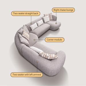 Divano Sezionale Chesterfield dal Design Moderno per <span class=keywords><strong>Soggiorno</strong></span>, Arredamento di Lusso per Camera da Letto, Mobili Modulari Curvi per Hotel - Product Image 4