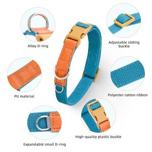 <b>Dog</b> <b>Collar</b> with Buckle Adjustable Safety Nylon <b>Collars</b> for Small Medium <b>Large</b> <b>Dogs</b> Candy Color Fashionable and Breathable - Product Image 5