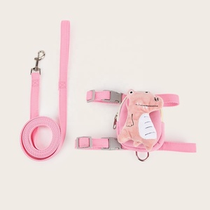 Cute Cat and Dog Walking Harness Anti-Break Out Cloth Chest Leash with Solid Pattern Backpack Leash - Product Image 2