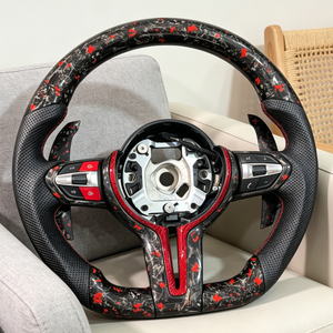 Volante Deportivo Tipo <span class=keywords><strong>D</strong></span> de Fibra de Carbono Forjado Rojo para <span class=keywords><strong>BMW</strong></span> E84 E72 F12 F13 F34 F16 X5 M3 M4 M5, Piezas de Modificación para Autos de Lujo - Product Image 1