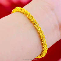 Bracelet plaqué or Dubai pour femmes, variété de modèles fins, longue durée, fleurs incolores, plaqué or