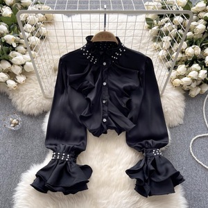 Vintage Style Shirt for Women's Slimming Temperament Shirt Senior Sense Age Reduction Hundred studded <strong>Beaded</strong> <strong>Top</strong> - Product Image 6
