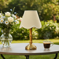 Lampe de table moderne rechargeable en bambou flexible, sans fil, à commande tactile, intensité réglable, éclairage intérieur, chambre à coucher, rotin, batterie