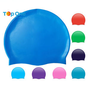 TopOne Logo personnalisé enfants élastique imperméable chapeau de piscine College Arena Silicone casquettes de natation - Product Image 1