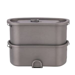 Titanio mensa portatile pentola tazza campeggio escursioni campeggio pic-nic stoviglie da viaggio set di pentole da esterno - Product Image 3