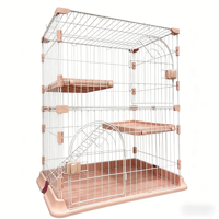 Cage à chat robuste avec rampe d'accès, grande maison pour chat d'intérieur pour famille multi-chats