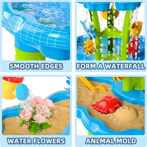 Tavola freatica a 2 livelli per bambini all'aperto con sabbia e acqua centro di attività estivo da spiaggia Set di giocattoli con doppio strato per il divertimento in giardino - Product Image 2