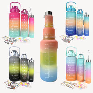 Ensemble de bouteilles de 64oz gym sport 2 litres et 900ml, pichet d'un demi-<span class=keywords><strong>gallon</strong></span> avec paille et motivation, bouteilles d'eau 3 <span class=keywords><strong>en</strong></span> 1 - Product Image 6