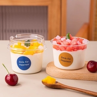 Gobelets en Plastique PET Transparent Jetables 150ml 250ml pour Aliments Boîtes à Gâteaux Yaourt Glaces Gelées Puddings Desserts avec Couvercles