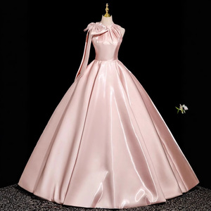 Nouvelle <span class=keywords><strong>Robe</strong></span> de Soirée de Mariage en Satin <span class=keywords><strong>Rose</strong></span> 2026, <span class=keywords><strong>Robe</strong></span> de Cérémonie <span class=keywords><strong>Adulte</strong></span> Élégante et Amincissante pour Banquet, avec Grand Pendentif - Product Image 1